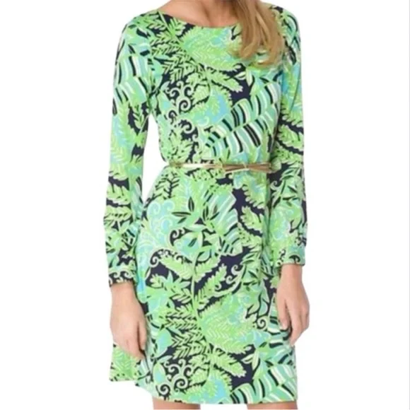 Lilly Pulitzer Ritchie Dress Boat Neck 3/4 Sleeve Silk Cotton Blend Mini Dress S - Picture 1 of 10